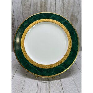 Vtg Noritake Fitzgerald Dinner Plate Green Border Design 11" Bone China 4712